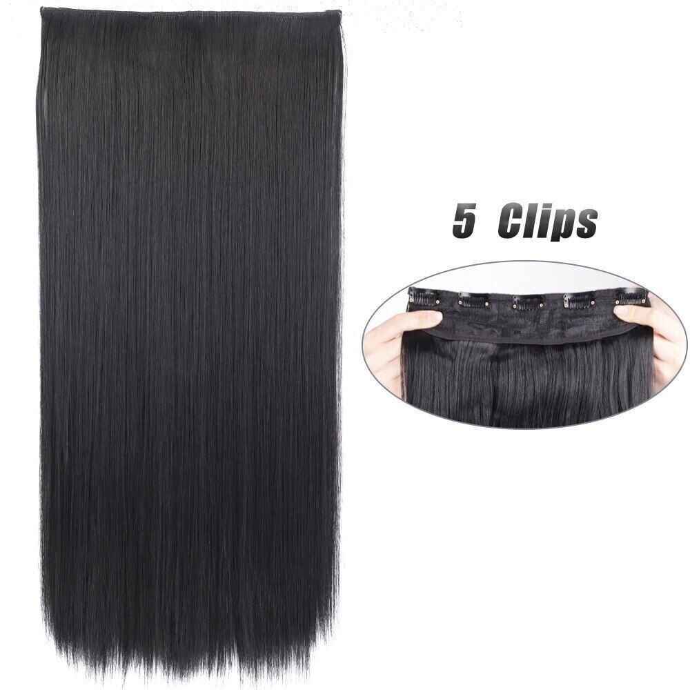 Synthetic 5Clip In Hair Extensions Long Straight Hairstyle 80CM Natural FakeHair