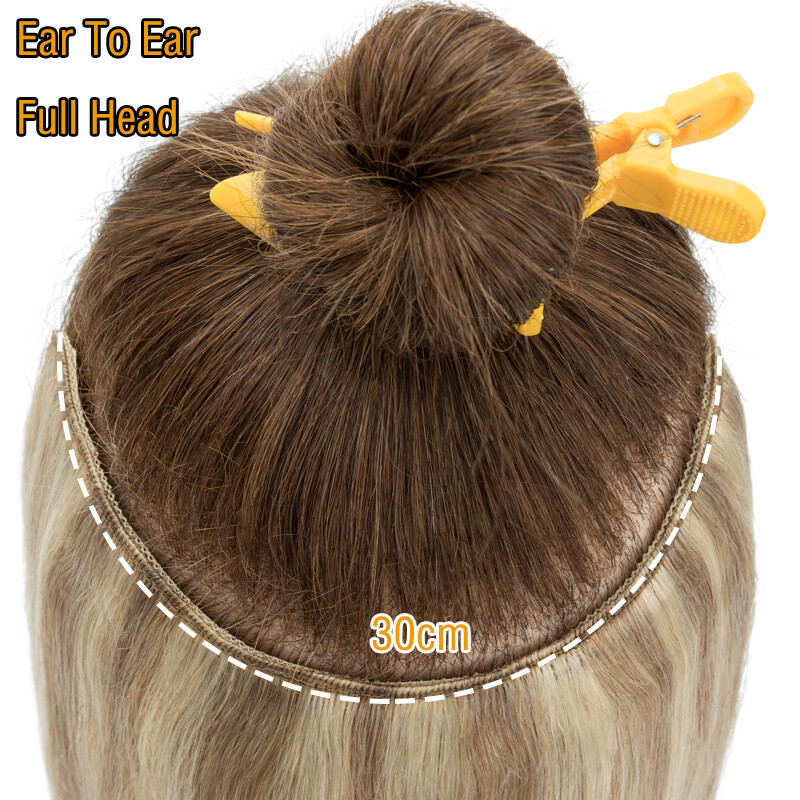 U Part One Piece THICK Clip In Human Hair Extensions V-Shape Full Head Weft 100G