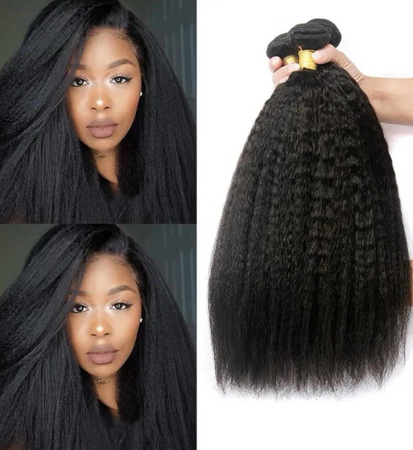 7 pcs Yaki Straight Hair Clip-In Extensions, High Temperature Fiber 18inch