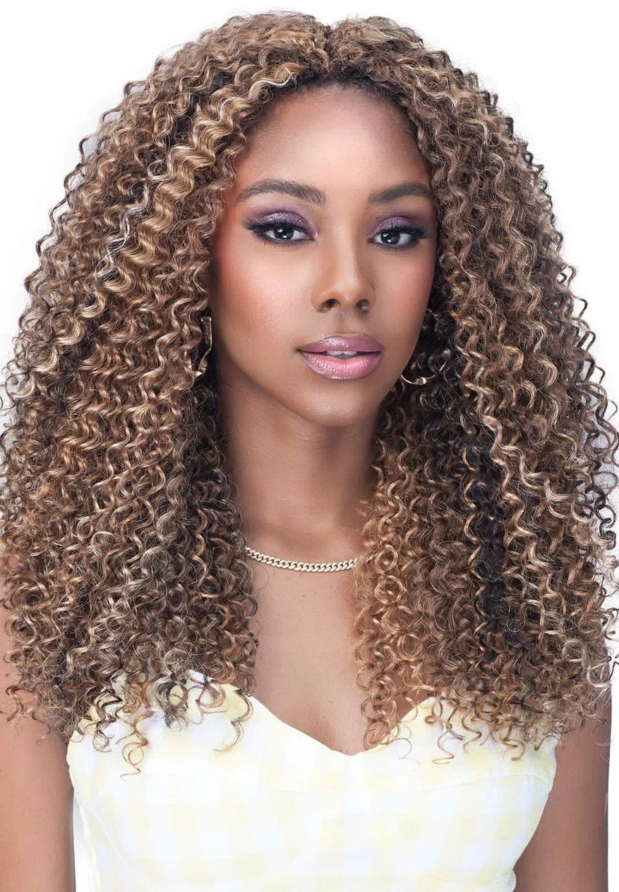 Hair Extension, Clip- Ins, Jerry Curl 18″ 7Pcs, Color 27