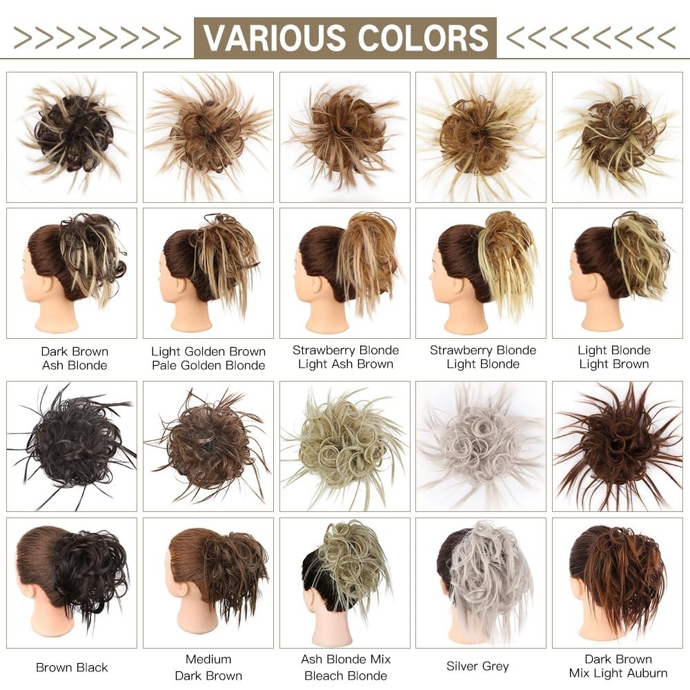 Stylish Synthetic Ponytail Scrunchie – Effortless Messy Bun for Dynamic Looks