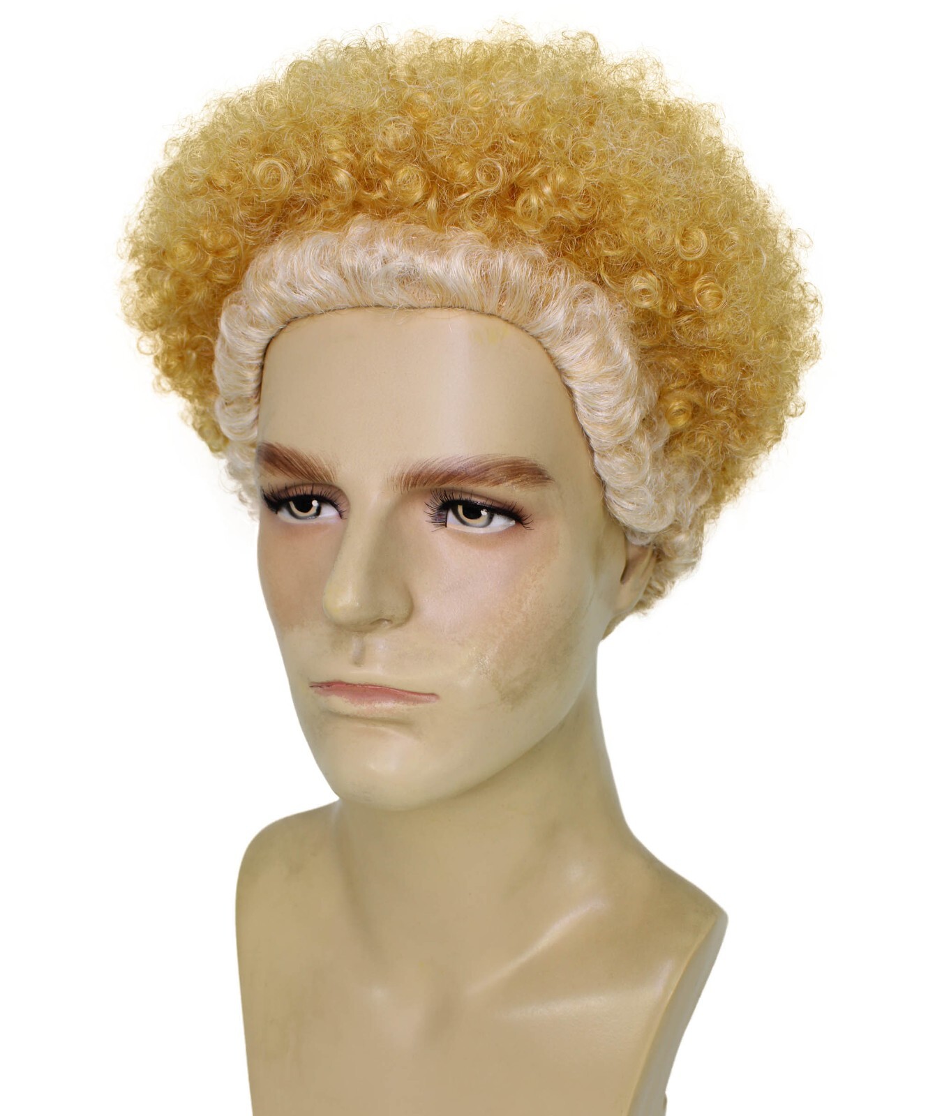 HPO Adult Men’s Actor Stylish Blonde Afro Wig, Perfect for Halloween, HM-1683
