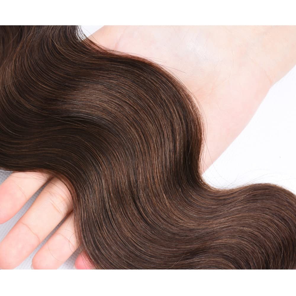 Wuvusnm 28 28 28 Inch 4 Bundles Human Hair Brown Body Wave Bundles Dark Brown