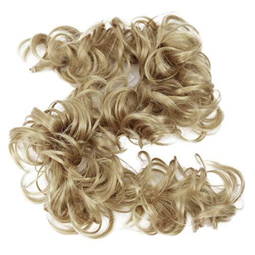 Hairpiece Hair Wrap Heat-resistant Synthetic Fibres Curly blonde #15 HW17