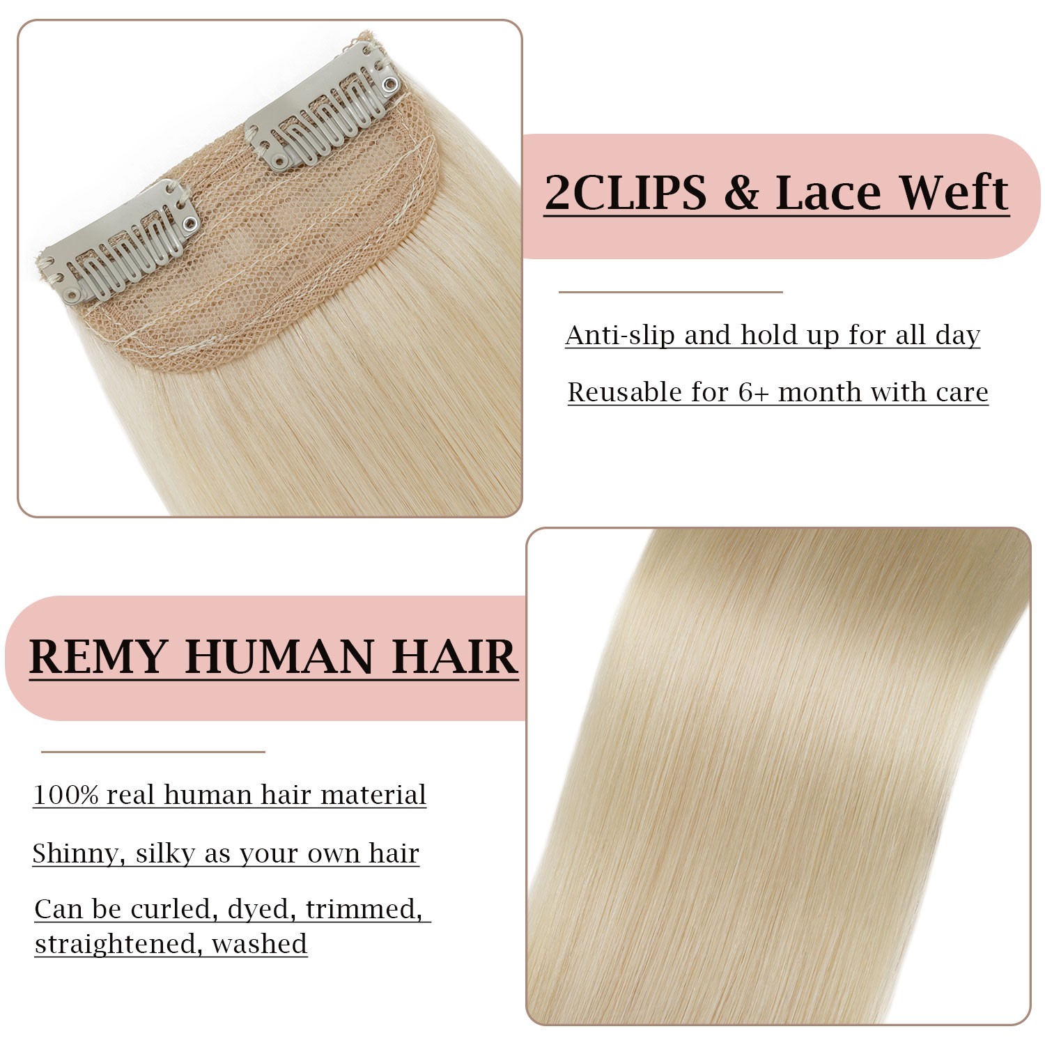 2026 100% Remy Clip In Real Human Hair Extensions Short Hairpiece Mini Hair Pad