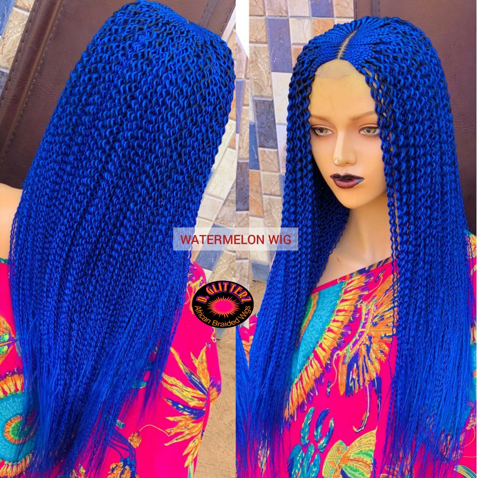 AFRICAN BRAIDED WATERMELON WIG