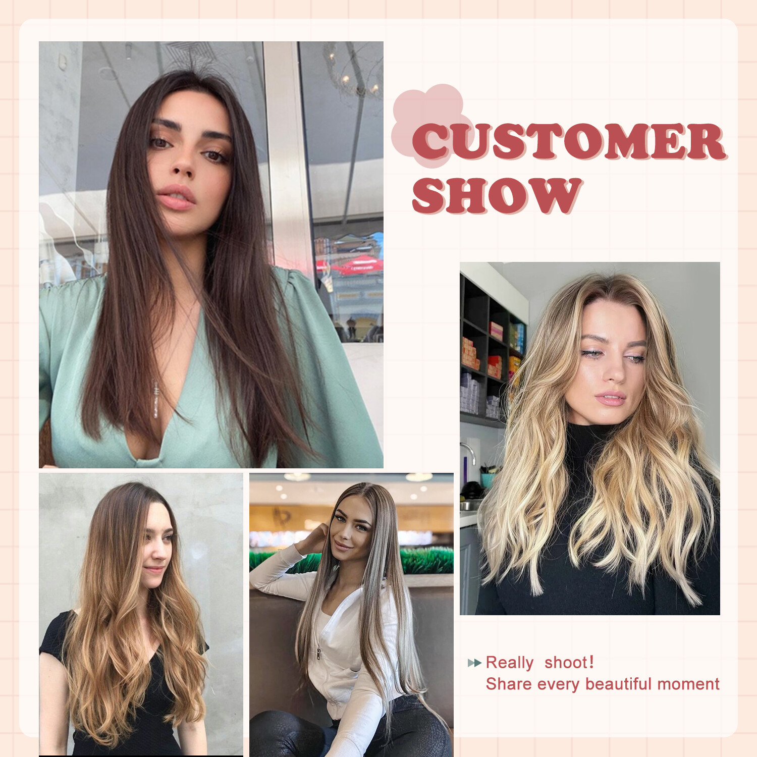 CLEARANCE Clip in Human Hair Extensions 8PCS Full Head 100%Real Remy Hair Blonde