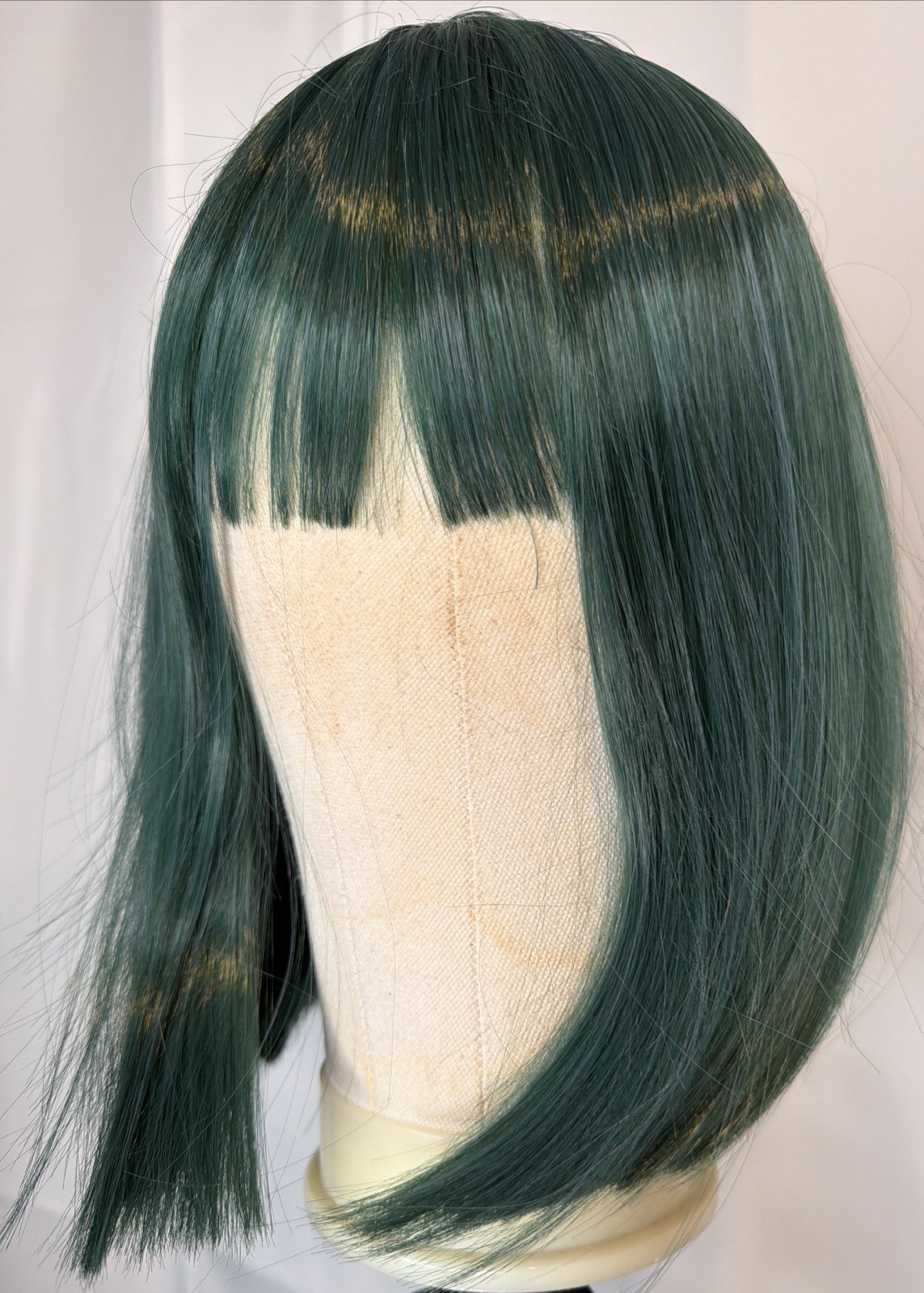 Short 12 Inches Straight Synthetic Cosplay Wig for Women Green – NEW