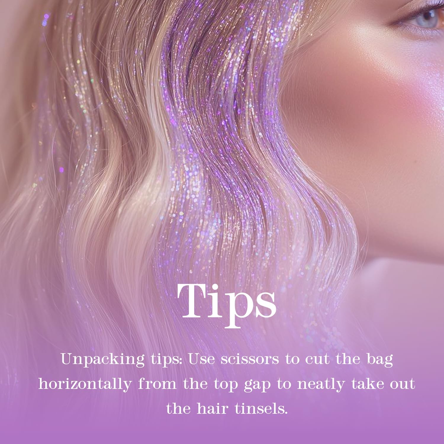 Hair Tinsel 10 Colors 3200 Strands 48in with Tools Fairy Tinsel Hair Extensio…