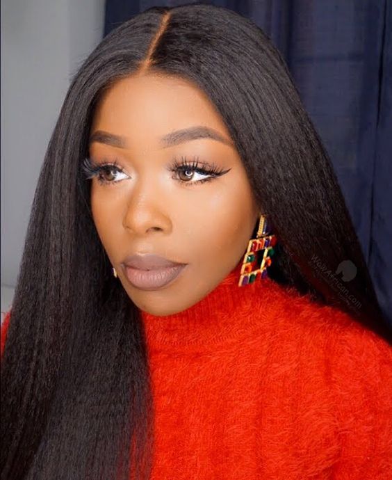 Long Straight Yaki Wig Sexy Black High Temperature Fiber Hair For Black Women US