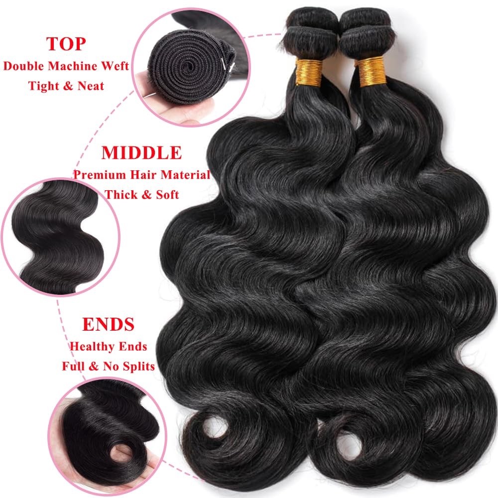 16A Human Hair Bundles 18 20 22 24 Inch Body Wave Bundles Human Hair 400g Brazil