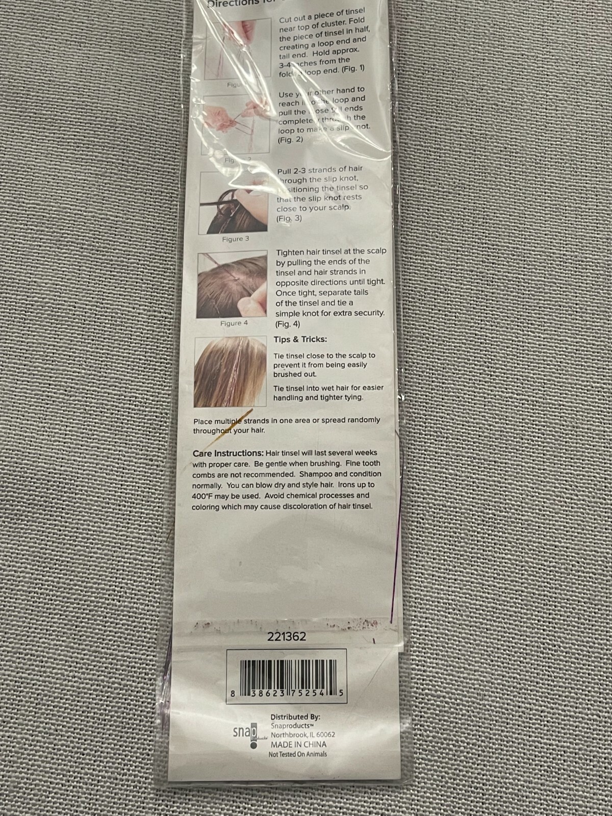 miss spa Tinsel Hair Extensions 36″ Stylist Strands Purple Assorted colors snap