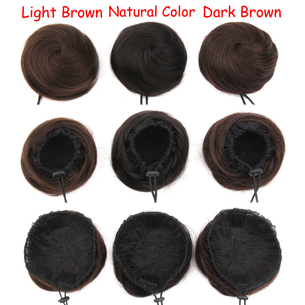 Women Girls Updo Chignon 100% Real Human Hair Bun Clip On Hair Piece Extensions