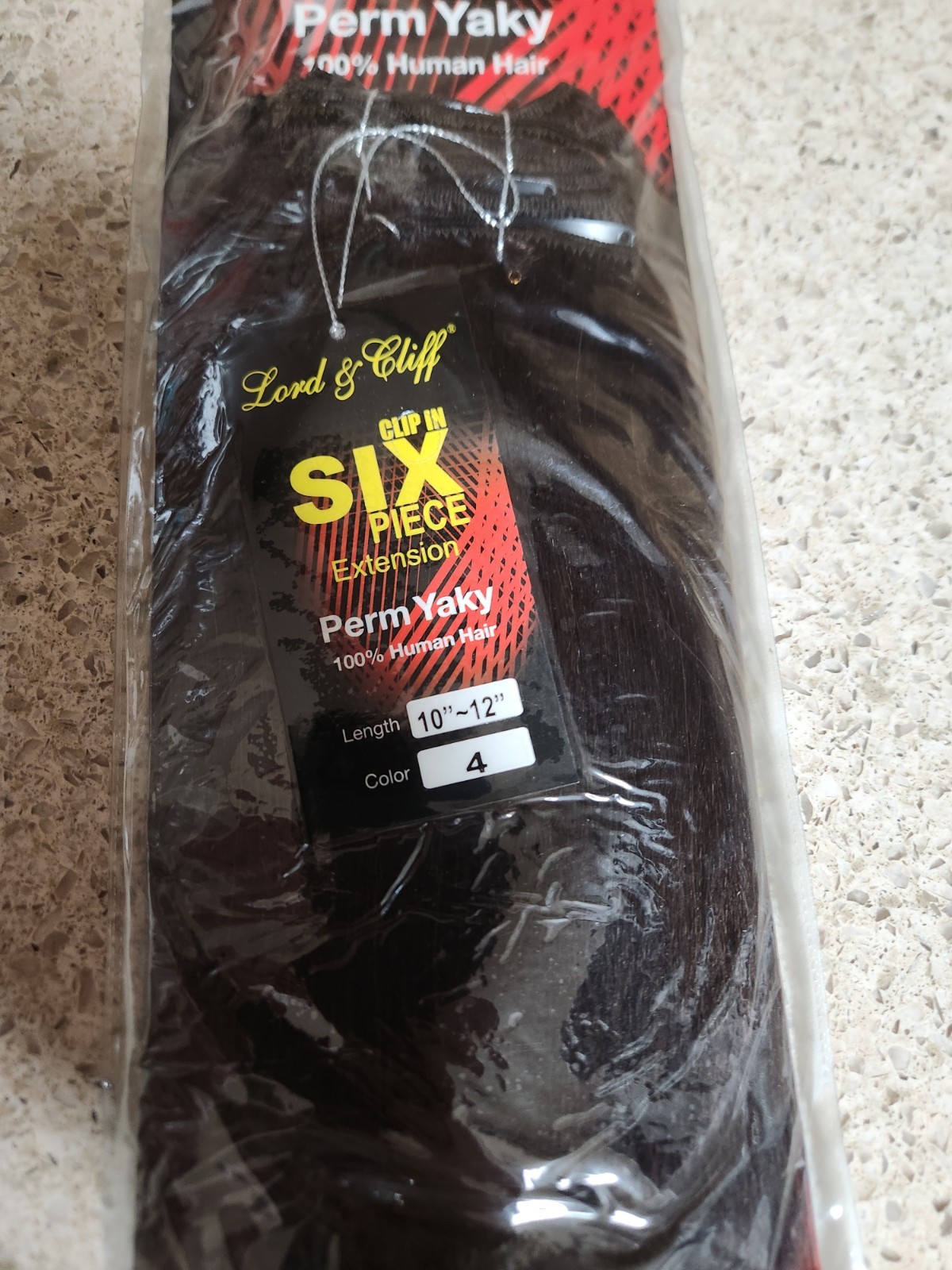 New Lord Cliff 100% Human Hair Extension Perm Yaky 6 Piece Clip Color 04 10-12″
