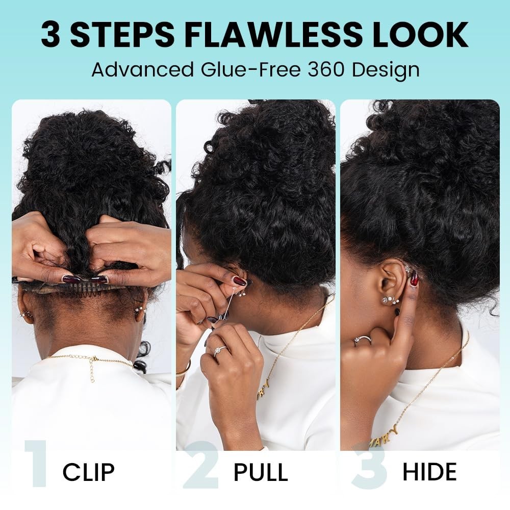 22 Inch HD Lace Front Wig – Water Wave, Glueless, Pre-Plucked, 200 Density Human