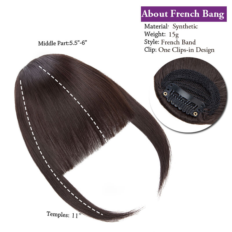 Highlight Bangs Clip in on Hair Extensions Thick/Thin Fringe As Human Hairpiece