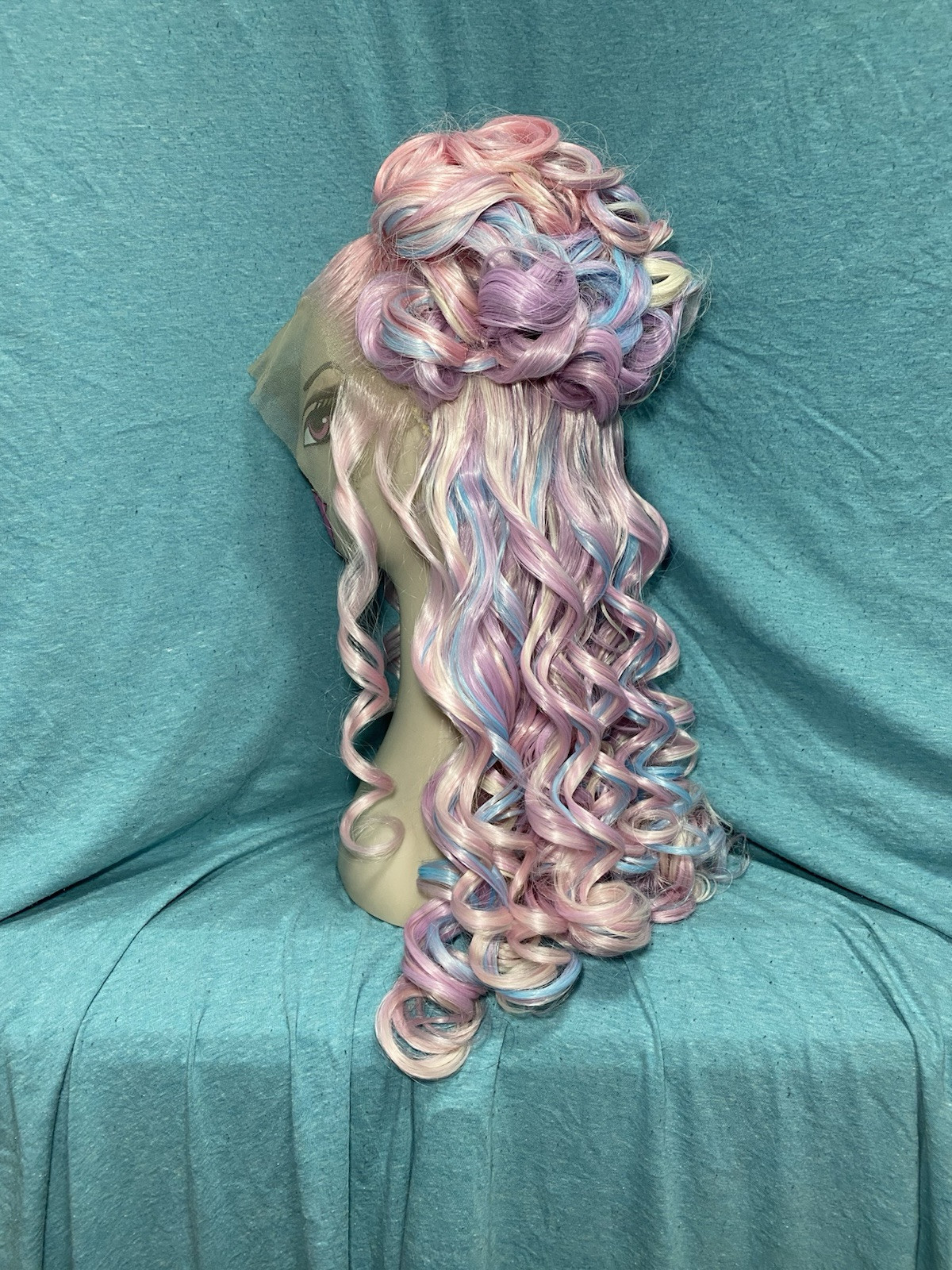 Pink Blue Lavender Spring Easter Inspired Half Up-Do Sexy Styled Drag Queen Wig