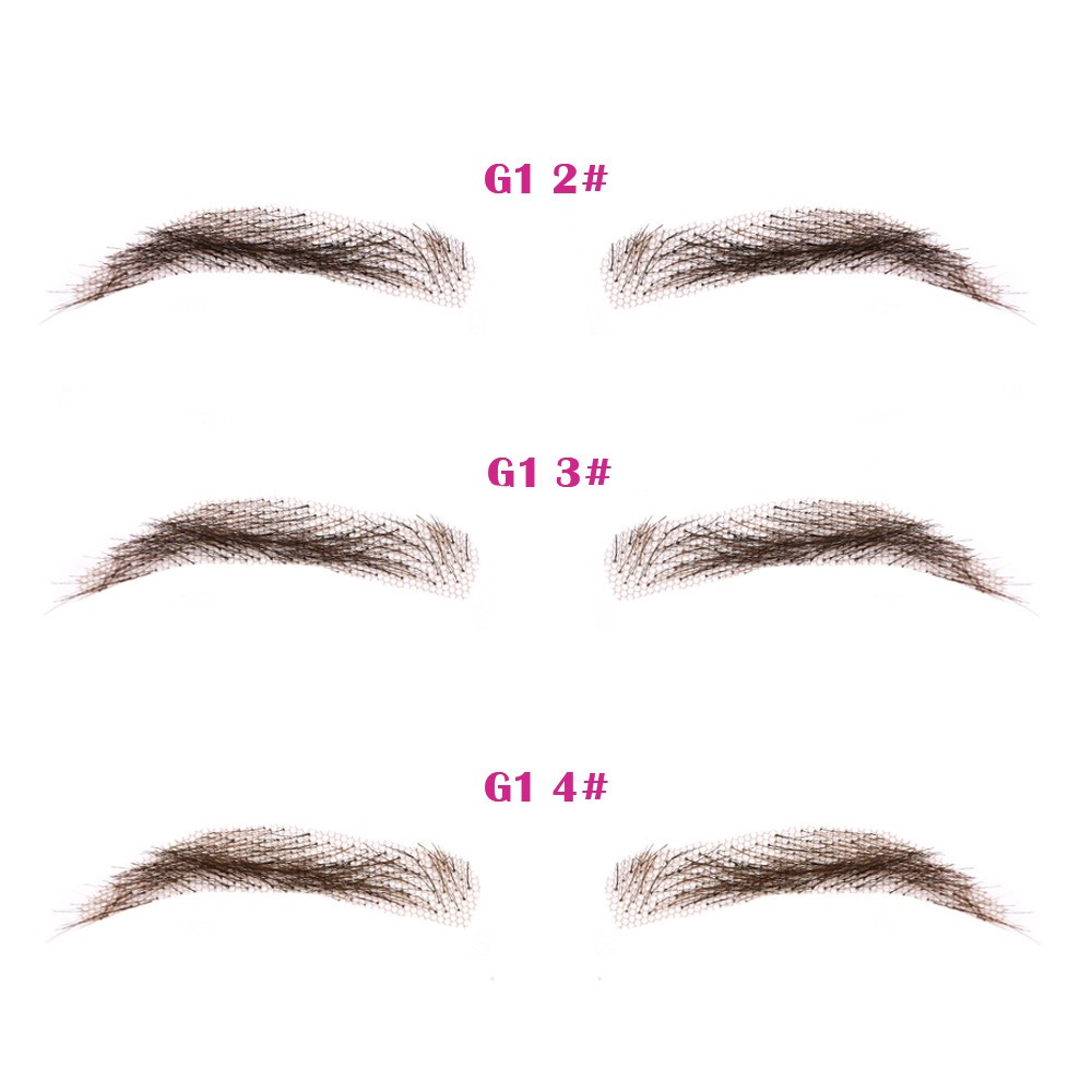 Handmade Human Hair False Eyebrows for Women Lace Base Eyebrows Natural Makeup