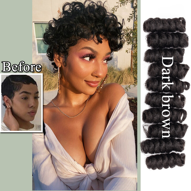 100% Natural Short Jamaican Bounce Crochet Hair Extensiosn Spring Braid as human