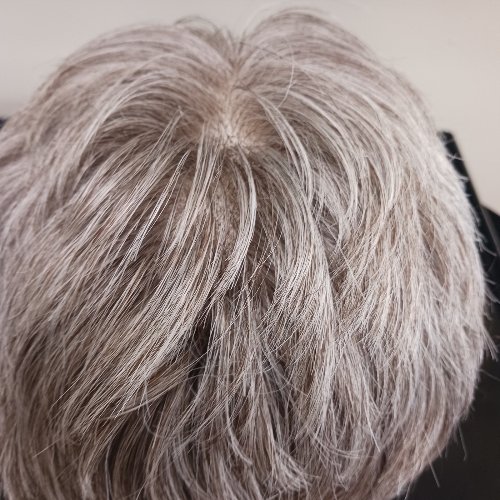 Color #260 Short Layered Salt Pepper Grey Synthetic brown human Hair Piece