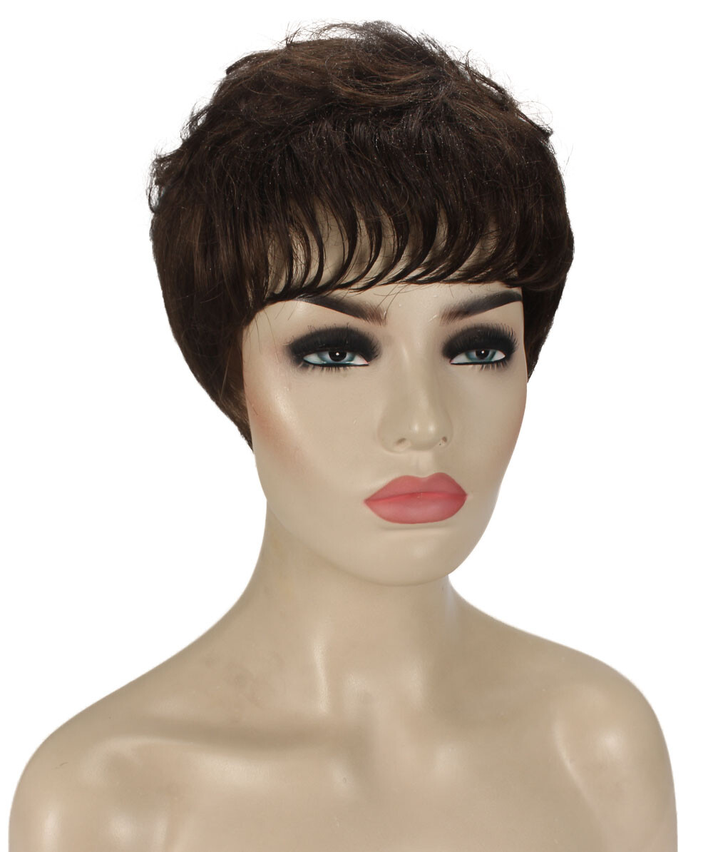 Veronica – Curly Kanekalon Synthetic Fiber Full Wig, 2-4.5 in, Medium Brown