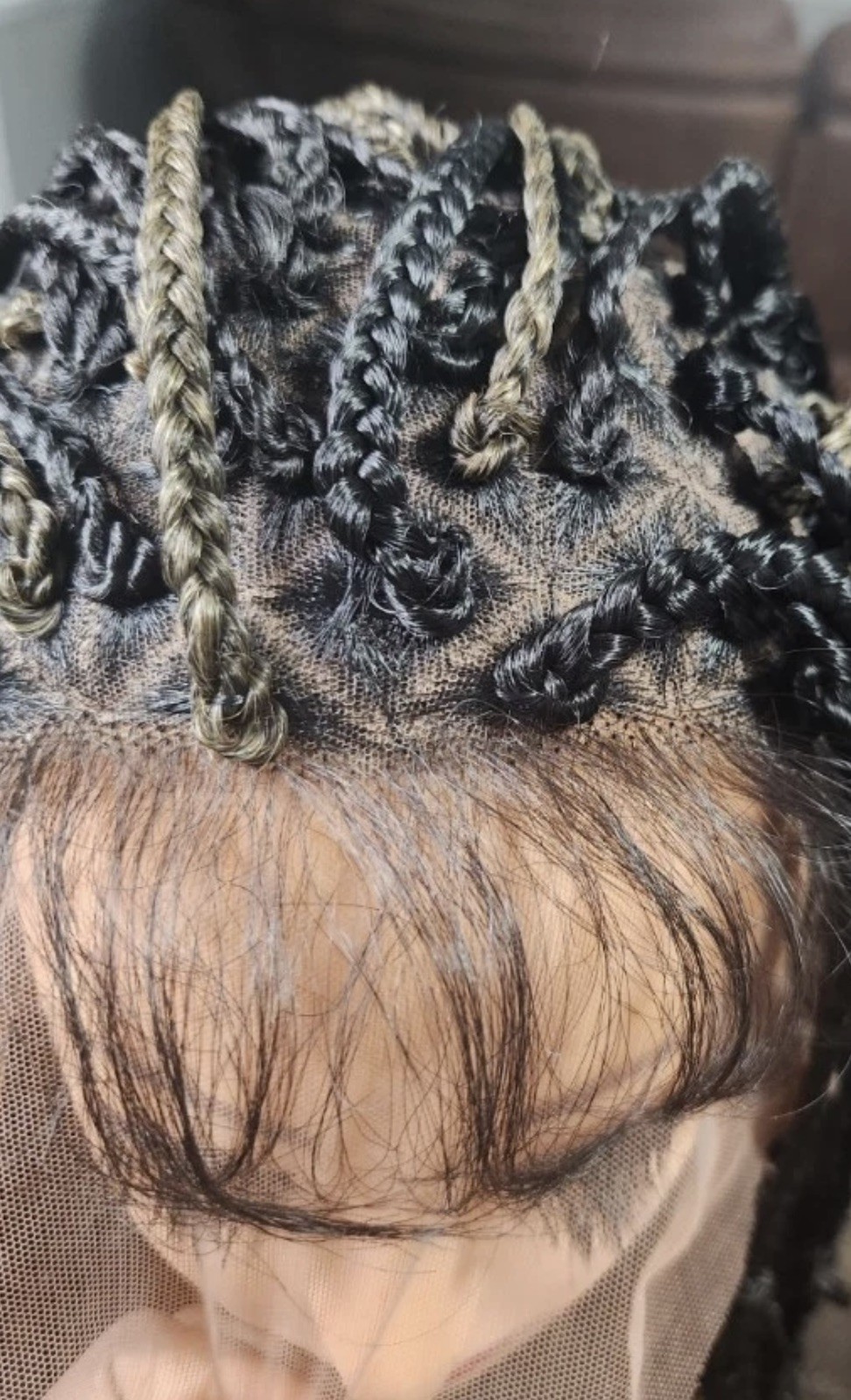 Braided full Lace Curly Black Brown Blonde Free-Part Wig with Baby Hair