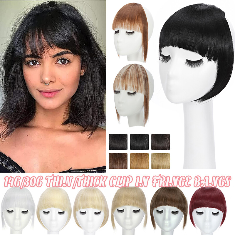 Front Bangs Clip In Hair Extensions Neat Fringe As Human Soft Hairpiece Straight
