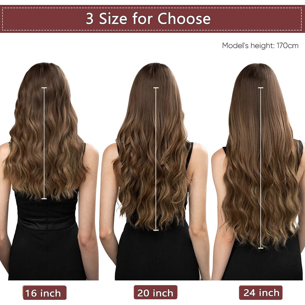 20IN Thick As Human Invisible Wire Clip In Hair Extensions One Piece & Nano Ring