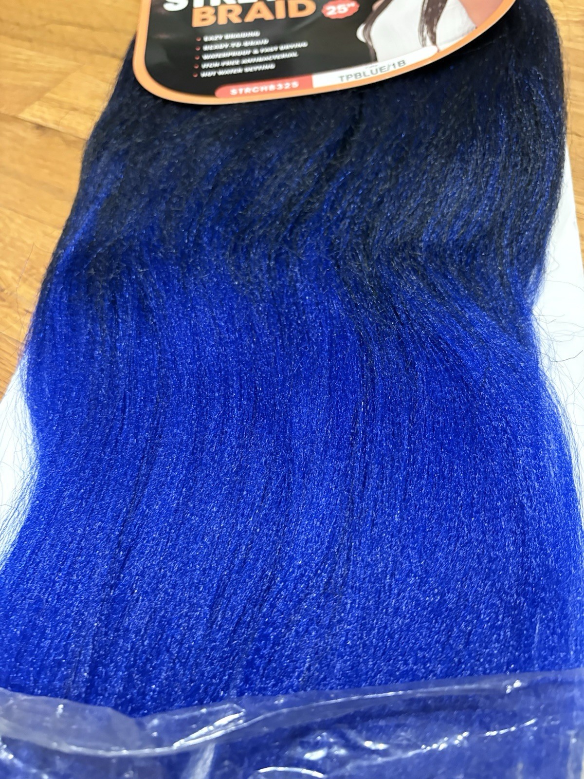 Spectra Braid 25″ Blue Black Synthetic Hair Extension Itch Free Antibacterial