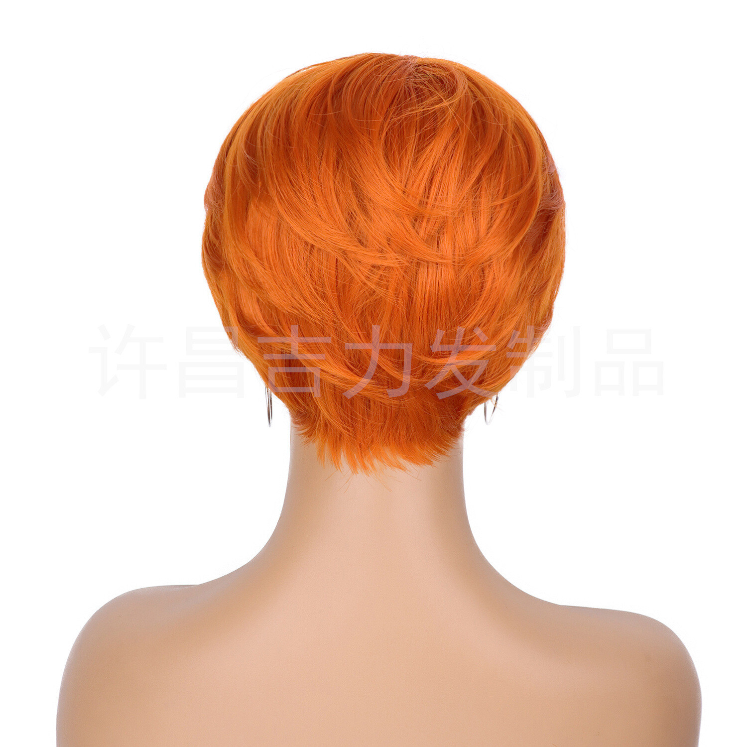 Straight Orange Pixie Cut Wigs Short Wig Party wigs Daily Wear