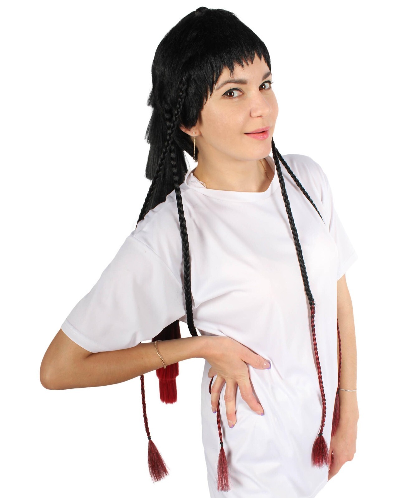 HPO Adult Women’s Long Ponytail Doll Wig, Perfect for Halloween, Flame-retardant