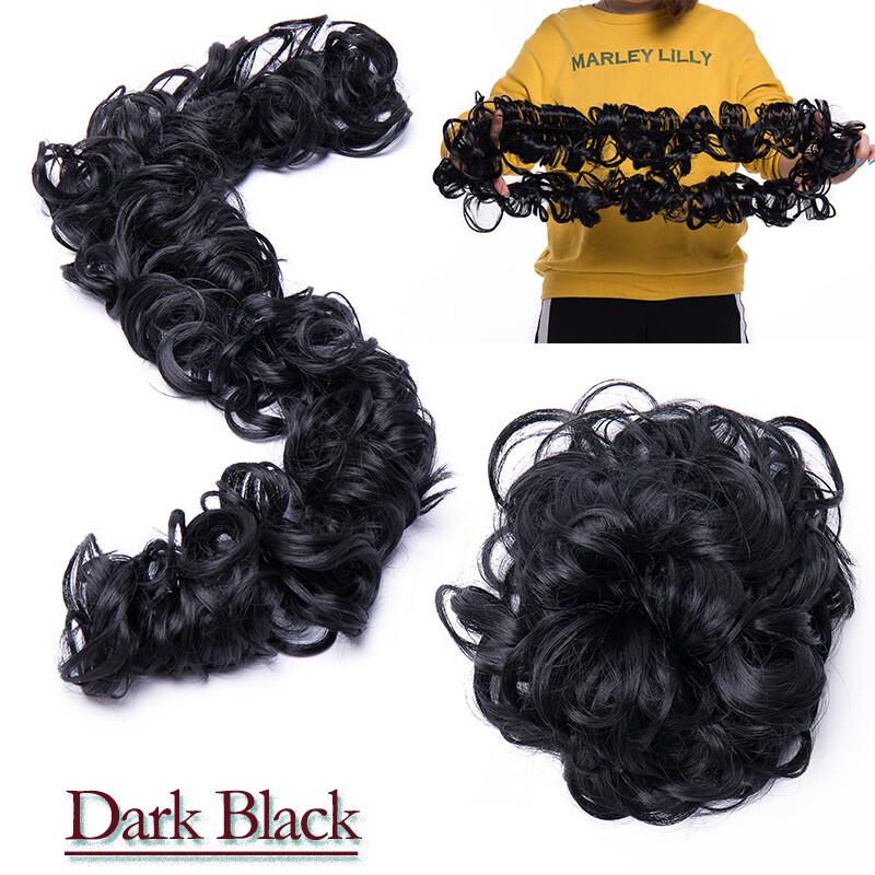 Natural Messy Bun Curly Hair Piece Wrap Hair Extension Long Scrunchie Updo Thick