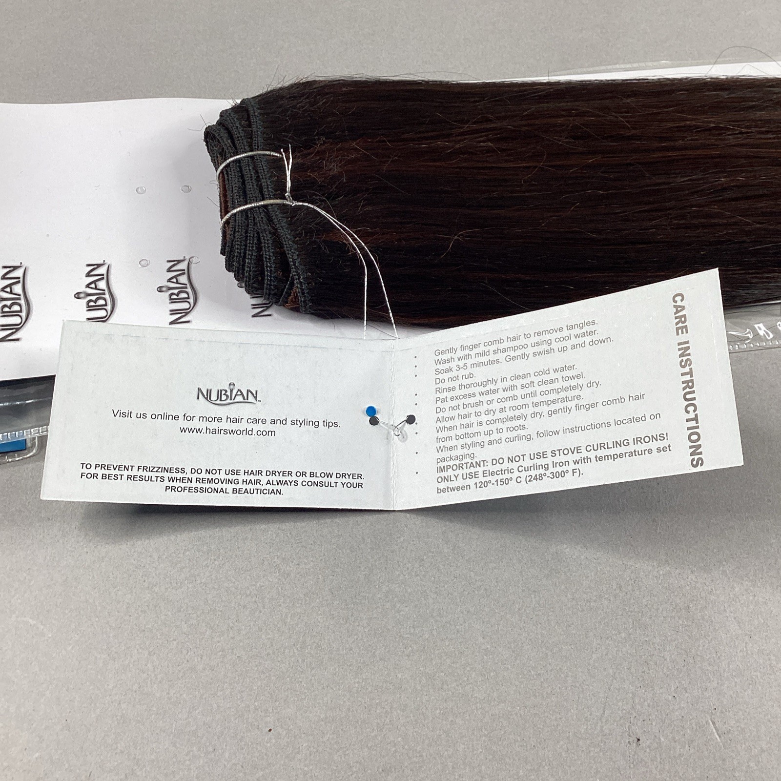 14” Straight Weave #F1B/33 Auburn Black Nubian Synthetic Blend Hair Extensions