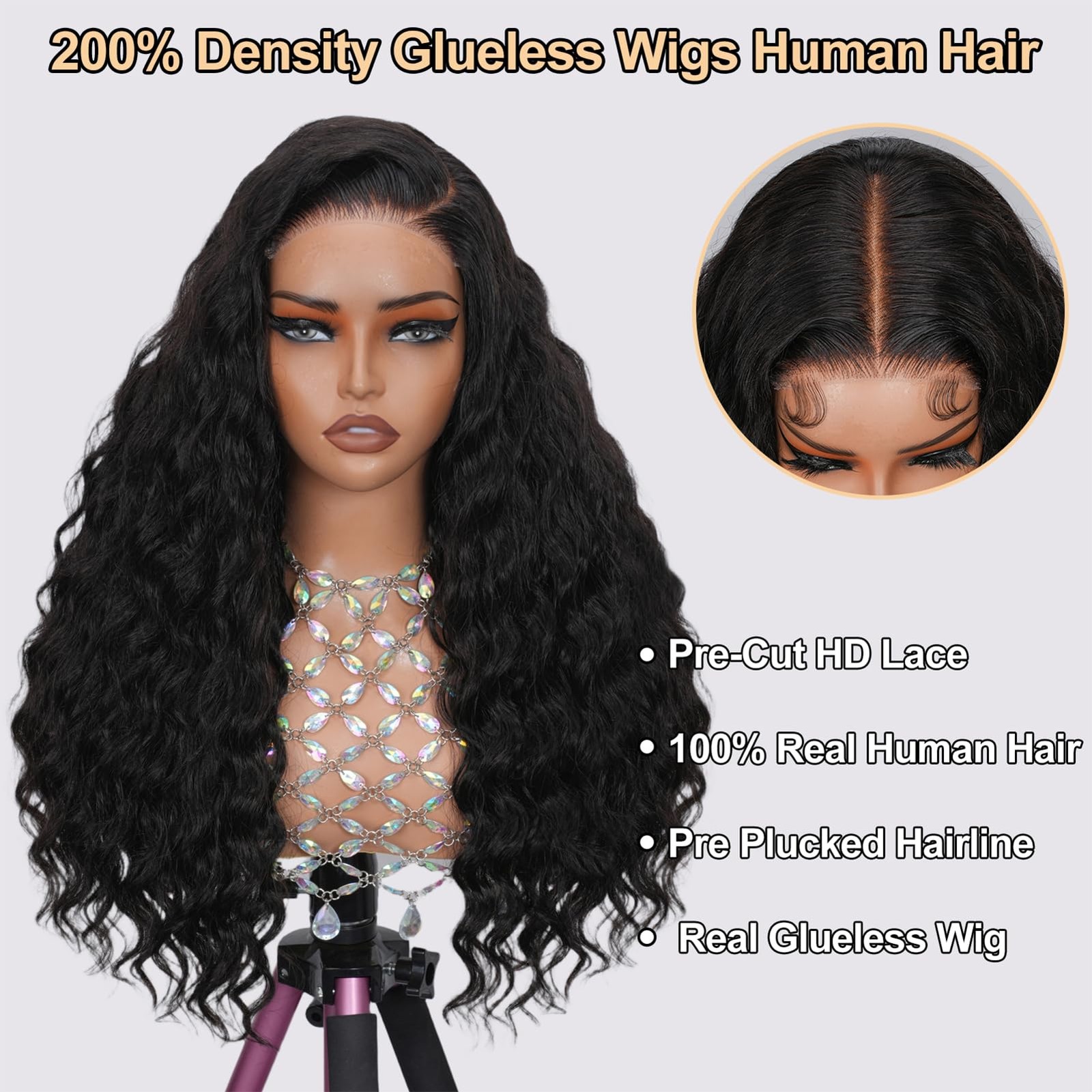 Royal Impression Loose Wave Wear And Go Glueless Wigs Human Hair Pre Plucked