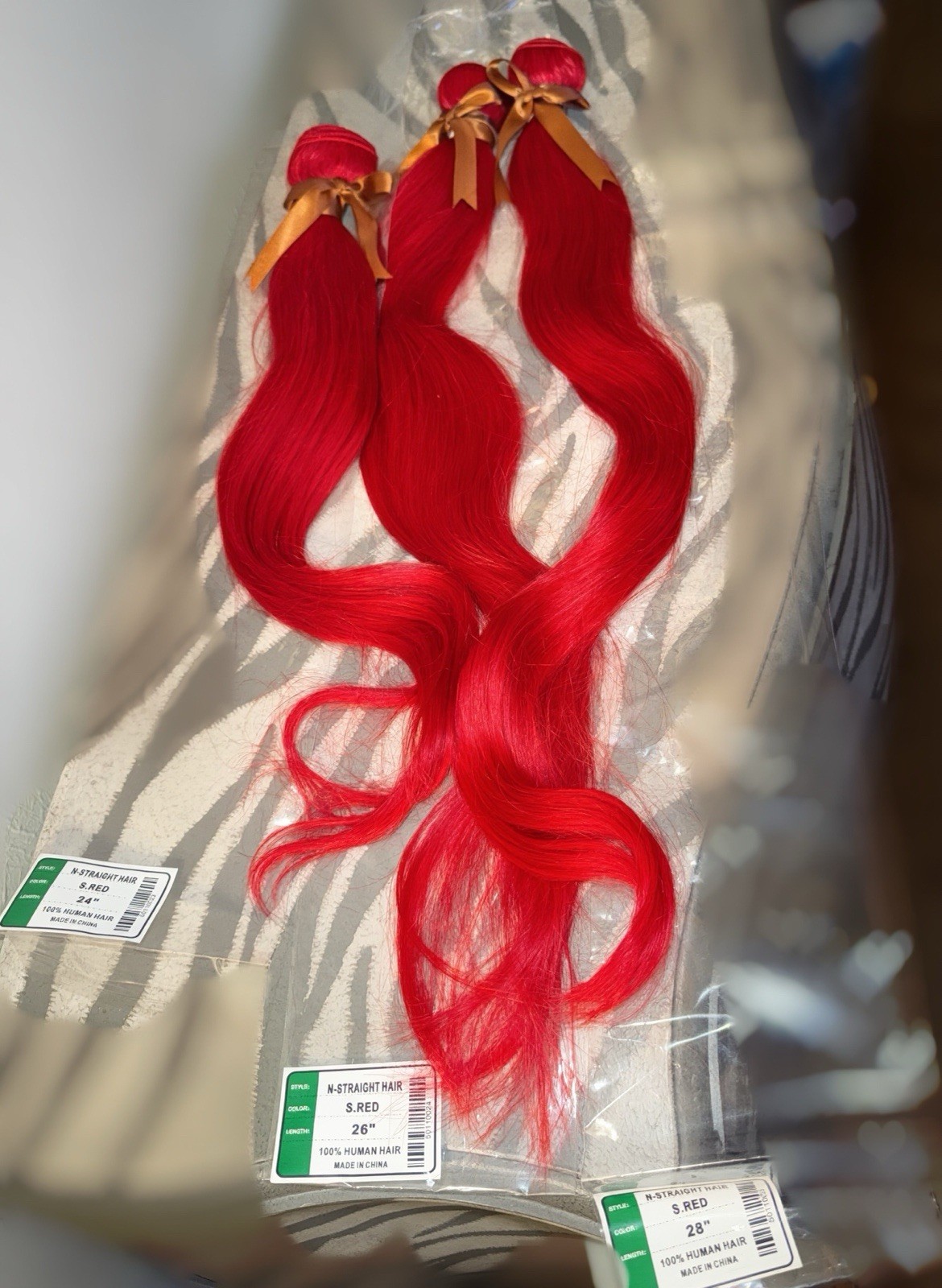 100% Human Hair,3 Pack,24,26,28 Inch,Bright Cherry Red,Body Wave Style,Bundles