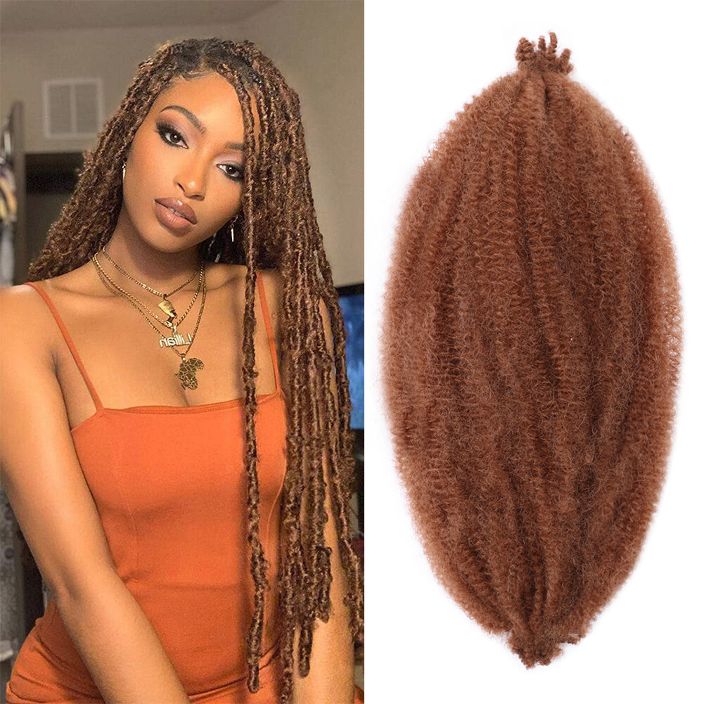 #350 Copper Kinky Curly Crochet Braids Short 16 inch synthetic extensions bundle