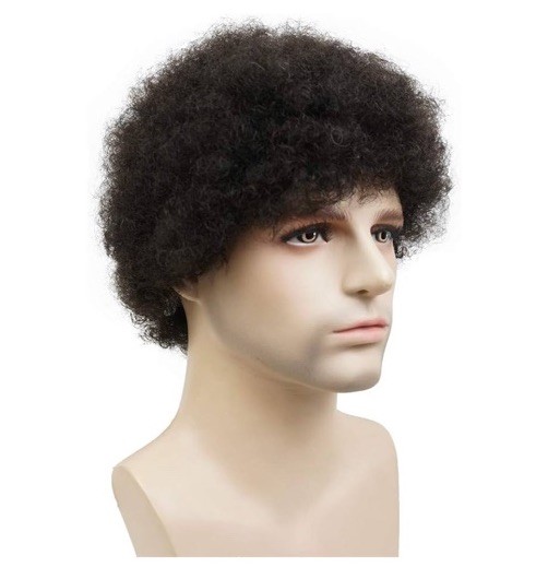 Afro Kinkly Curly Wigs Synthetic Wig for Black Men Natural Color Synthetic Hair