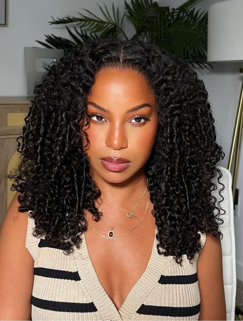 Curly Half Wigs for Black Women – 26″ Glueless Drawstring Human Hair, 180% Densi