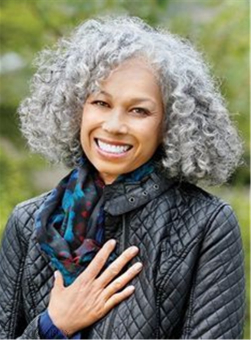 New Arrival Attractive Short Curly Gray Style 14 Inches Wig Hairstyle