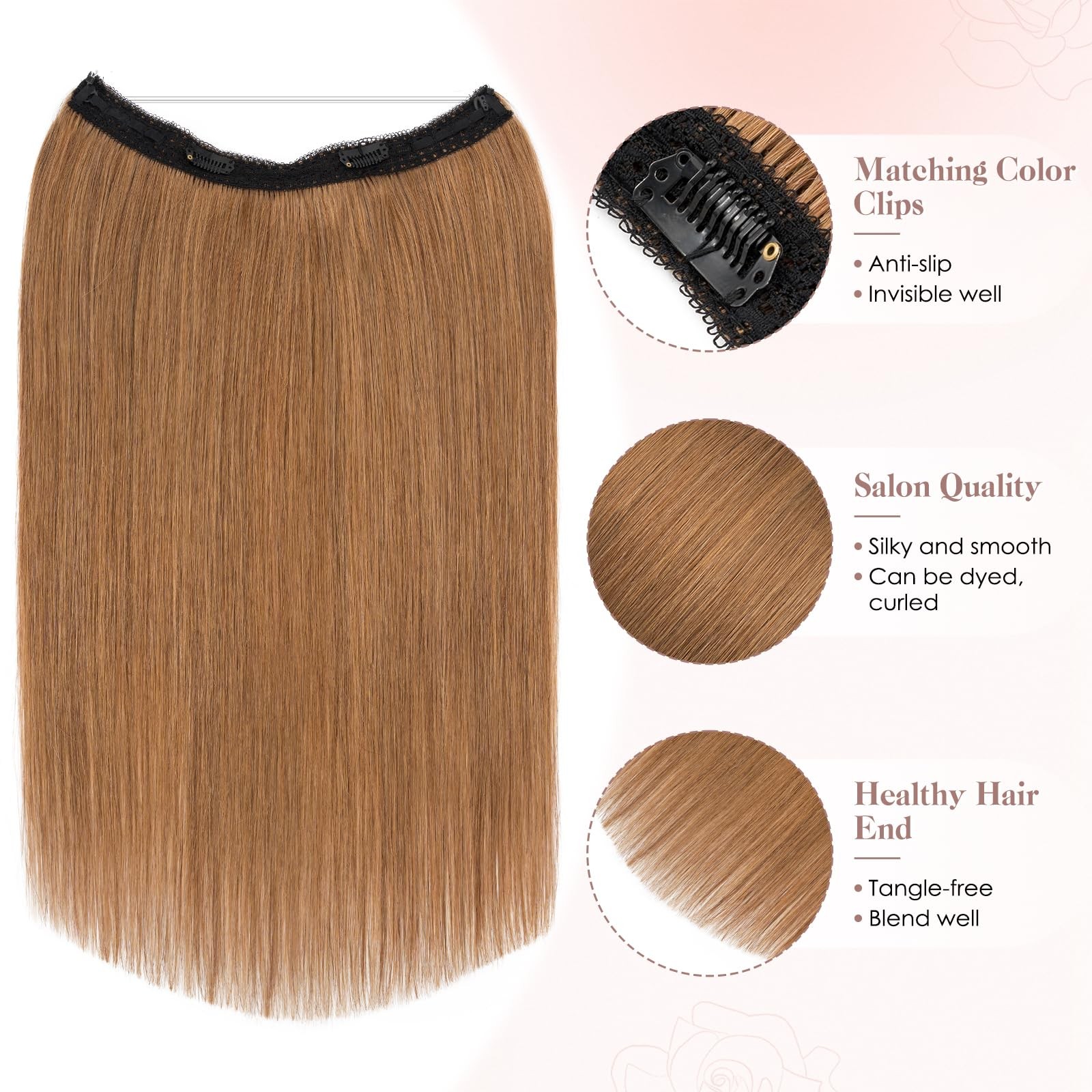 S-Noilite Halo Hair Extension Invisible Wire In Real Remy Human Hair Extensions