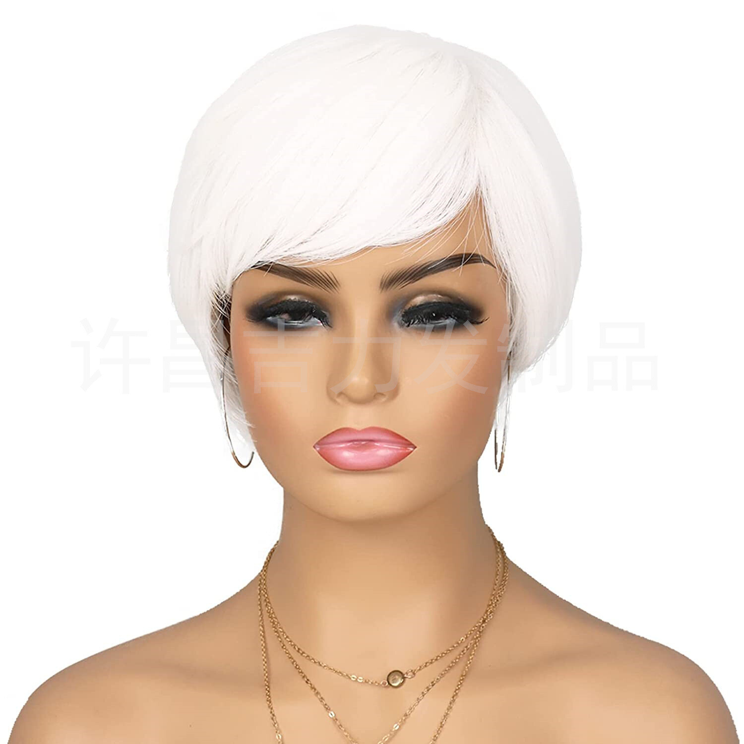 Fashion Short Cut Wigs Black White Blonde Wigs Burgundy Pixie Cut Wigs for Women
