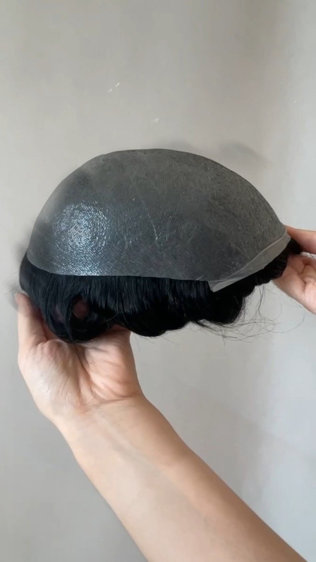 8×10 Inch PU Thin Skin Toupee for Men – 0.03mm Human Hair Replacement System, Na