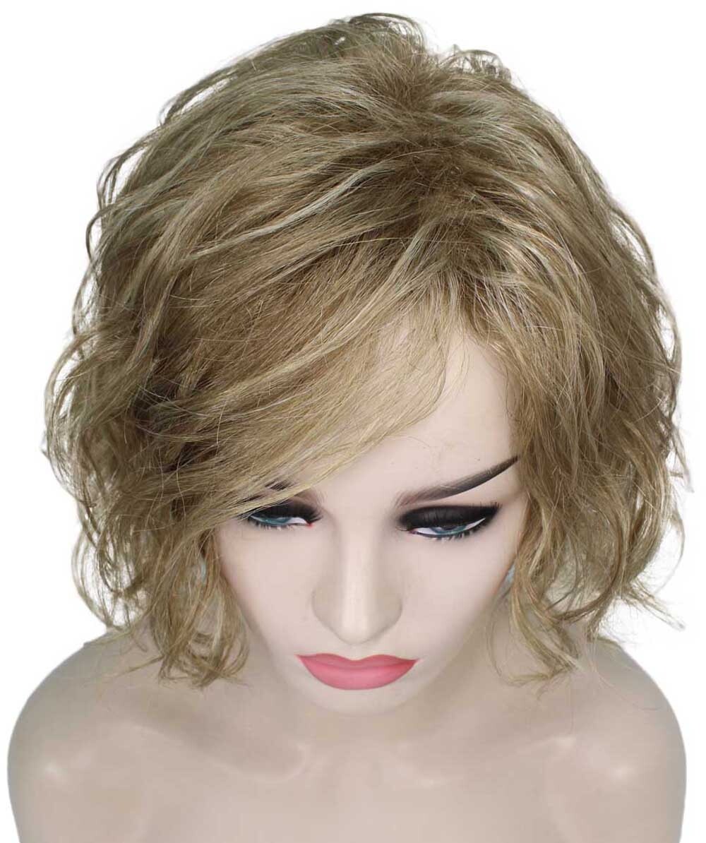 Marlene – Srraight Kanekalon Synthetic Fiber Full Wig, 4-10 in, Ash Blonde