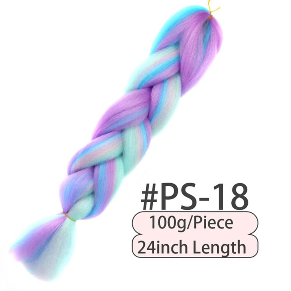 1 Pack 100g Braiding Hair Pink Purple Blue Color Synthetic Hair Extensions