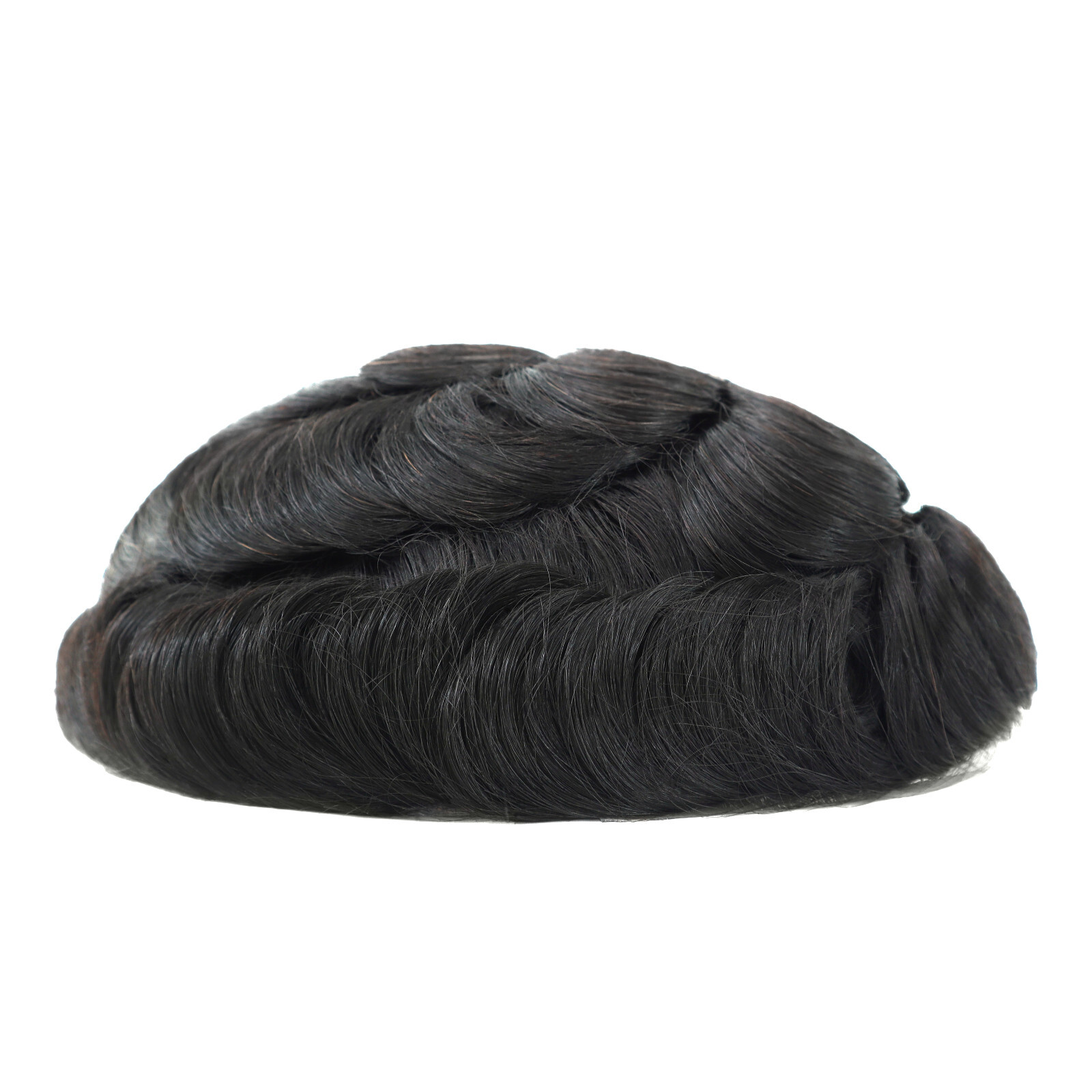 Mens Toupee French Lace Front Hair System Poly Skin Hairpiece Hollywood 7X9 #1C