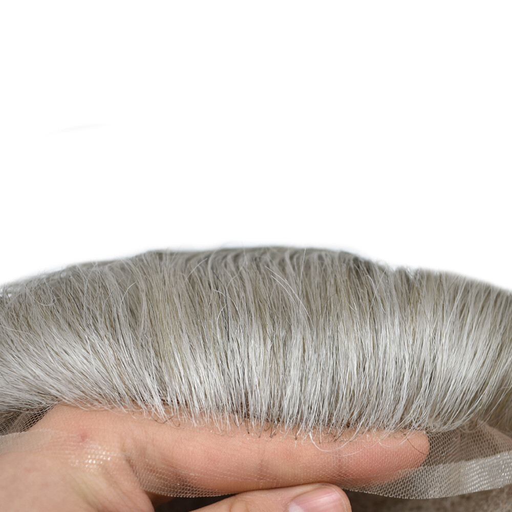 Full French Lace Mens ToupeeSwiss Lace hairpiece Hair Replacement System For Man