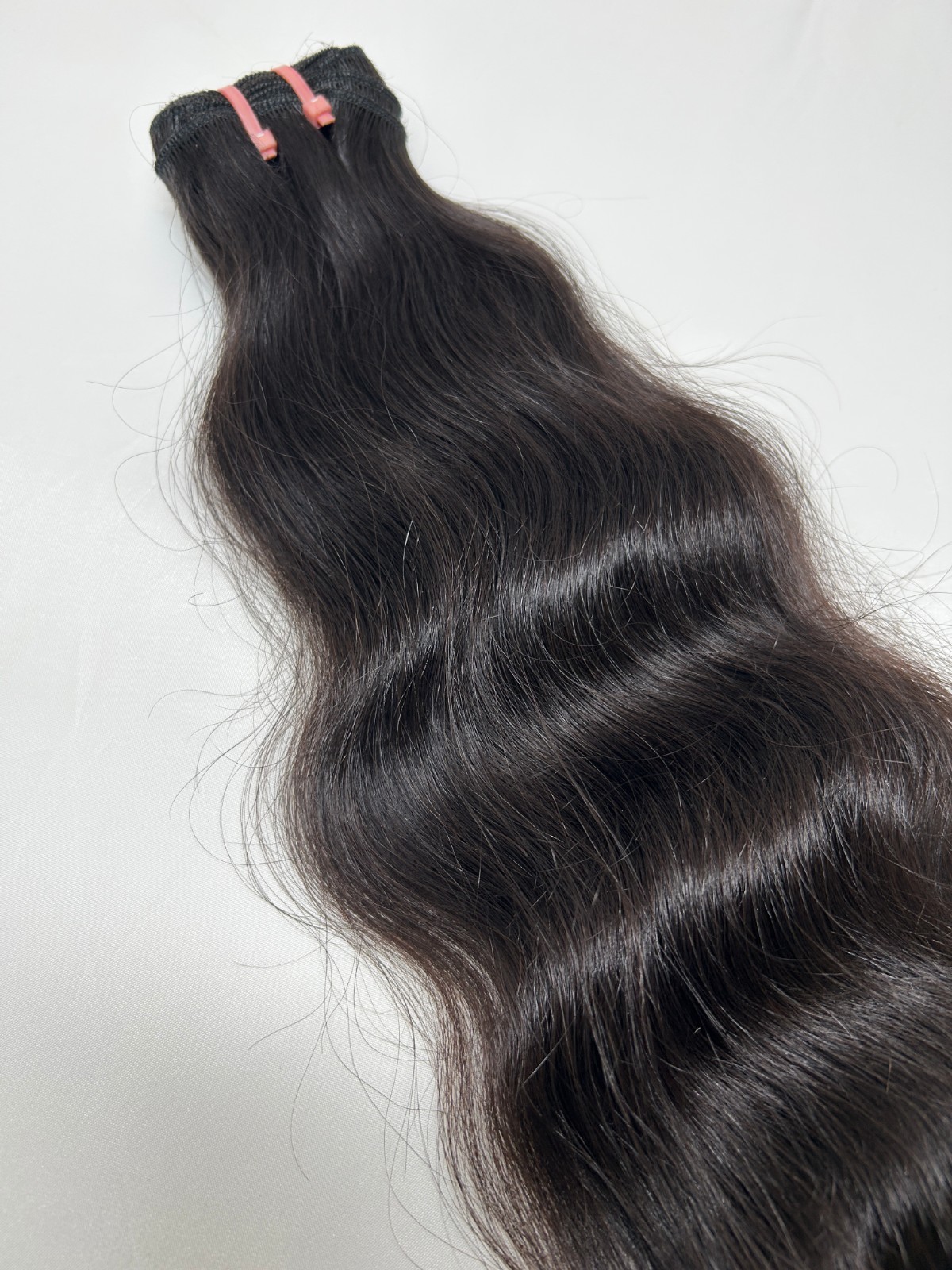 Natural Virgin Indian Wavy Hair Bundle Extensions 100 gram Piece
