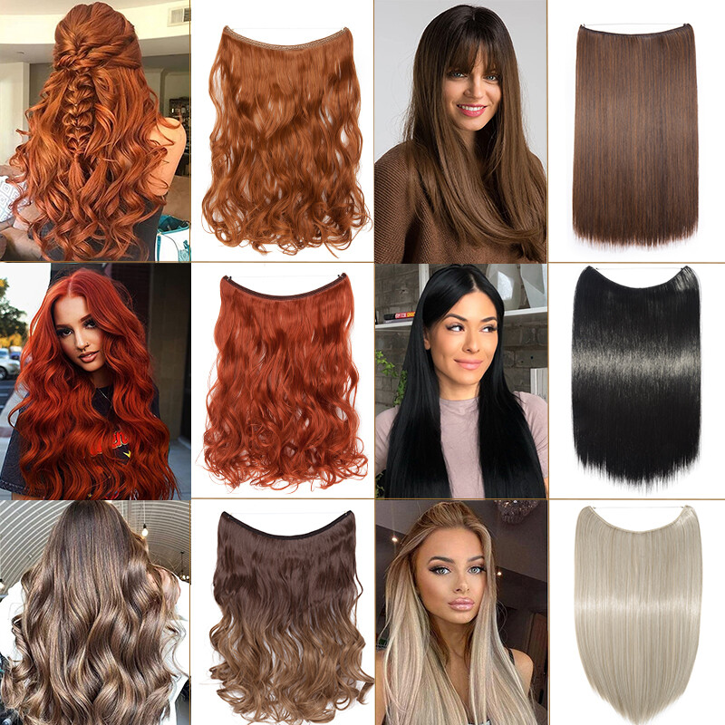 100% Natural Real as Human Wire in Hair Extensions Invisible Nano Ring Clip in