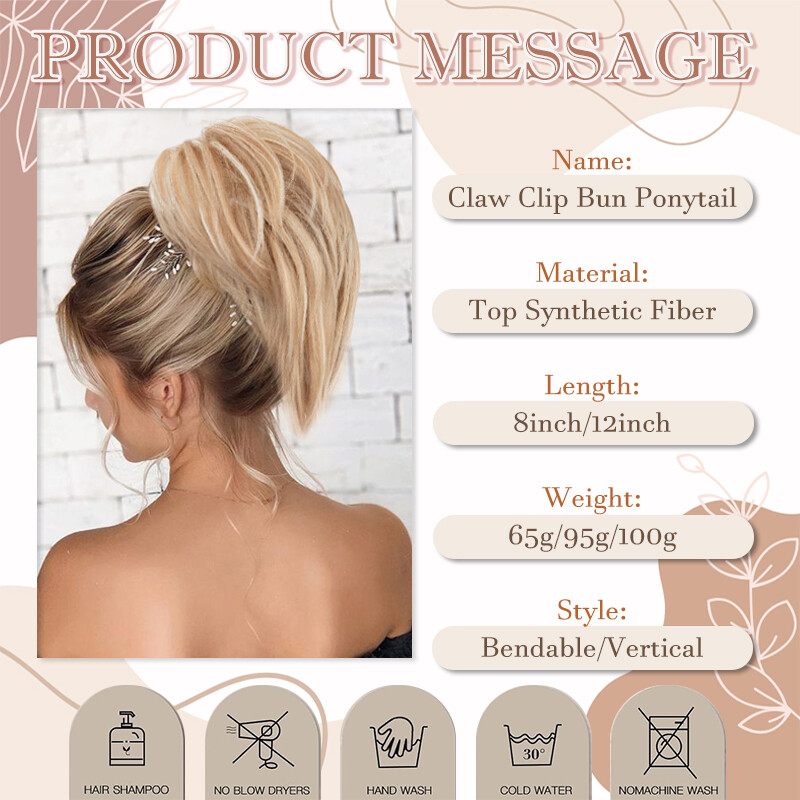 Bendable Short Ponytail Extensions High Fluffy Bun Curly Hairpiece Pony Tail GBP