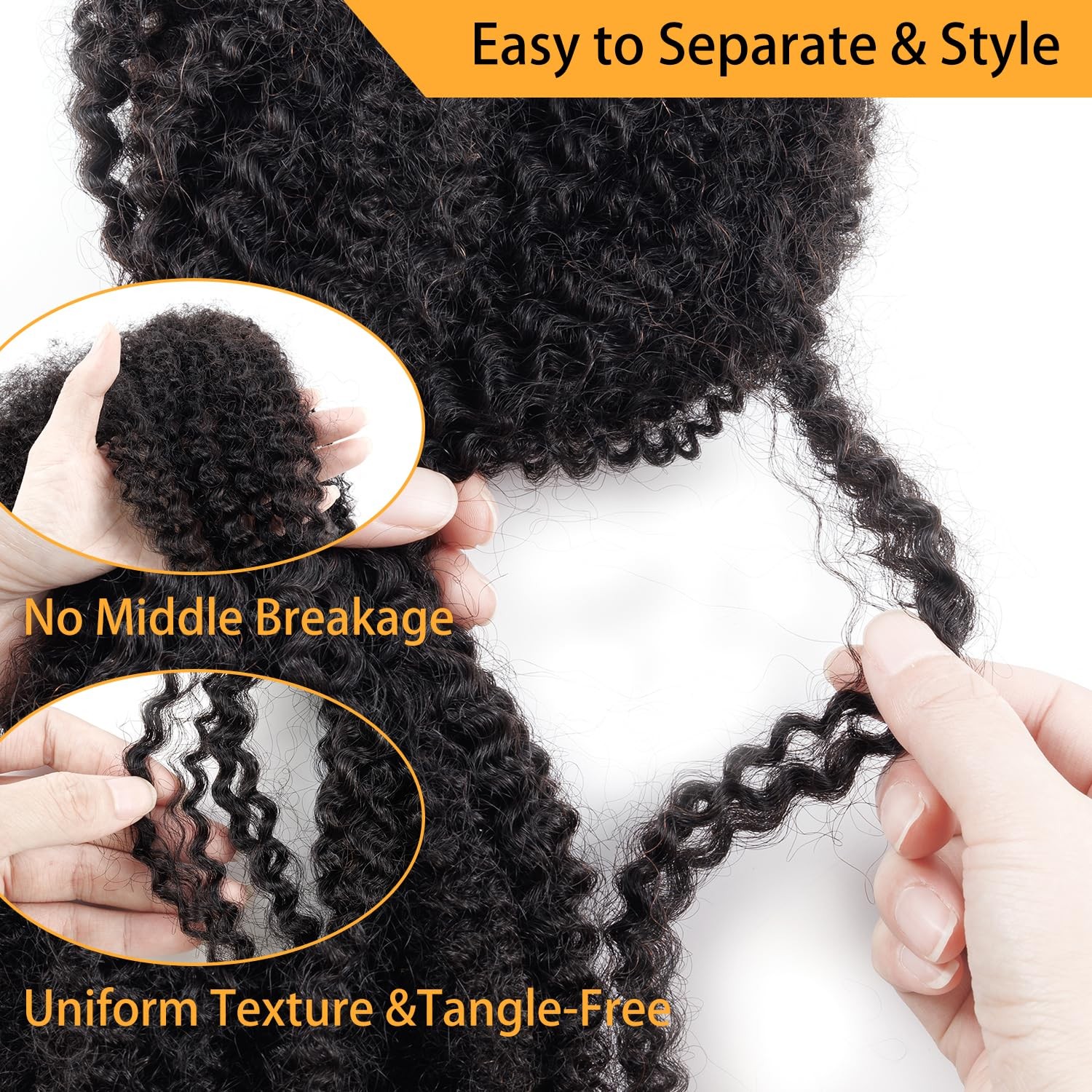 Ev&Et Evet Pre-Sretched Afro Kinkys Bulk Human Hair Human Hair For